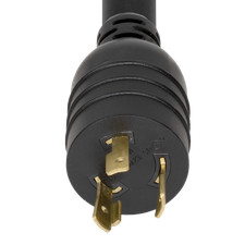 NEMA L6-20P to 6-15/20R T-SLOT 20A 250V 12/3 SJT Power Cord - Black - 1ft picture
