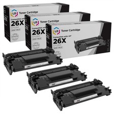 LD Compatible Replacements for HP 26X/CF226X Set of 3 HY Black Toner Cartridges picture