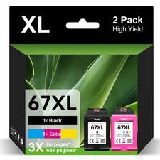 67XL Ink Cartridge for HP 67 Ink Deskjet 2800e 2755e 4100e 4155e Envy 6010 6055e picture
