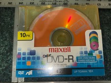 Maxell Color Dvd-R 10 Pack 4.7 Gb 120 Min Blank DVDR Media Discs picture