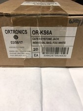 Ortronics Category 6 Keystone Jack, OR-KS6A Fog White 20 Count Box Legrand picture