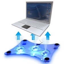 3 Fans USB Cooler Cooling Pad Stand LED Light Radiator for Laptop PC Notebook picture