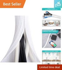 Easily Cut 2 Pack White Cable Sleeves - Durable Organizers for Clean Spaces picture