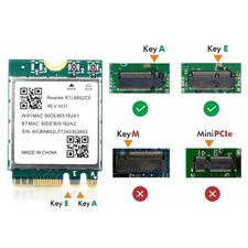 WiFi 6E Card for Laptop, M.2 2230 AX5400 Tri-Band Wireless Bluetooth 5.3 Adapter picture