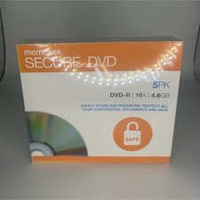 Memorex Secure DVD DVD-R 4.6GB 16x Recordable Disc 5-Pack Slim Jewel Case picture