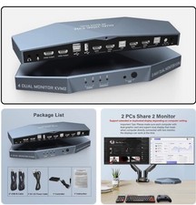 Dual Monitor KVM Switch 4K@30Hz, Support HDCP 2.2, HDMI+HDMI 4x2 Dual Monitor  picture