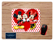 MICKEY AND MINNIE HEART CUSTOM MOUSE PAD MAT NON-SLIP HOME OFFICE GIFT DISNEY picture