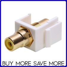 Wall Plate RCA Keystone Jack Female Coupler Modular Insert Faceplate Port White picture