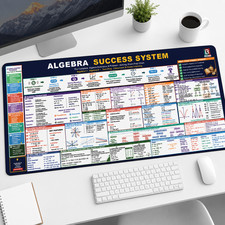 Algebra Desk Mat 32x16'' XXL MousePad for Desk Math Study Guide Desk Blotter Mat picture