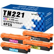 High Yield TN221 TN225 Toner Cartridges for Brother MFC-9340CDW (4 Pack) picture