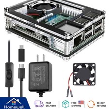 Elegant Raspberry Pi 3 Case with 30mm Fan, Heat Sinks, and ON/OFF Power Supply picture
