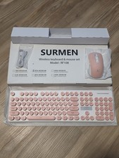 Surmen Pink Punk Retro Wireless Keyboard And Mouse Combo picture