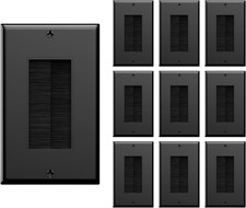 10-Pack Brush Wall Plate Cable Pass Through Insert Single Gang Black picture