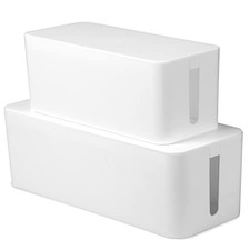 Cable Management Box, 2 Pack -Black/White Cord Organizer and Hider for Wires picture