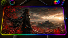 Ghost of Tsushima RGB XXL Mouse Pad Jin Sakai Samurai Gaming Desk Mat LED picture