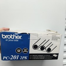 NEW GENUINE - BROTHER PC-201 2-PACK BLACK PRINTING CARTRIDGES - SEALED BAGS picture