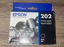 Genuine Epson 202 Black Ink Cartridge Dated 10/2022 NEW T202120 picture