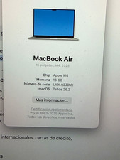 Apple MacBook Air 15in M4 16GB 512GB SSD Silver macOS Tahoe 26.2 2025 picture