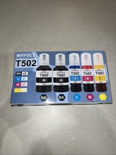 5 pack T502 Ink Refill Bottles For Epson 502 EcoTank, Supertank Printers picture