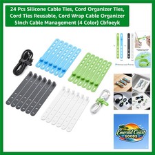 Versatile 24 Silicone Cord Organizer Ties - 5-Inch for All Your Cable Needs picture