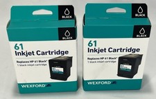WEXFORD 2 PACK Inkjet Cartridges Replaces HP 61 Black Ink Cartridge Brand New  picture