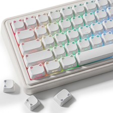 113 PCS White Keycaps Shine Through PBT For 60/65/75/100 Percent Cherry MX picture
