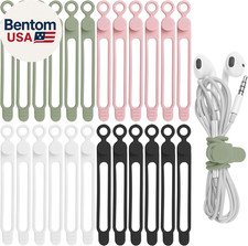 24Pcs Silicone Cable Straps Cord Organizer for Bundling Earphone, Phone Charger, picture