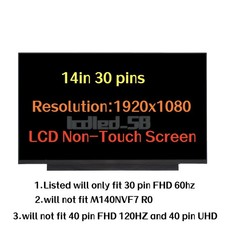 LP140WFA(SP)(D3) LP140WFA-SPD3 Non-Touch LED LCD Screen FHD 1920x1080 TESTED picture