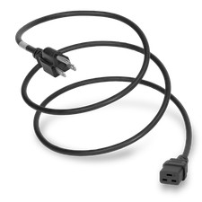 5 Pack of NEMA 5-15P to C19 15A 125V 14/3 SJT Power Cord - Black - 15ft picture