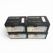 Lot of 4 Genuine Lexmark C540H2CG / C540H1CG Cyan High Yield Toner OEM picture