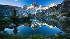 Landscape lake mountains reflection nature Custom Gaming Mat Desk picture