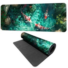Koi Fish Mouse Pad XXL – Large Japanese Pond Desk Mat with Water Reflection, picture