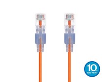 Monoprice Cat6A Ethernet Patch Cable- 1 feet- Orange | Snagless RJ45 550Mhz UTP picture