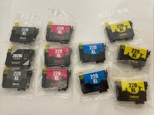 Lot of 11 220XL INK color cartridges Yellow Magenta Cyan black sealed picture