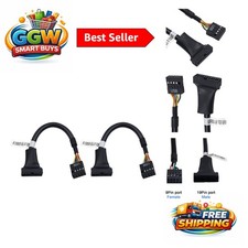 Durable USB 3.0 to USB 2.0 Motherboard Cable - 6 inch 2-Pack for Fast Transfers picture