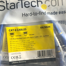 StarTech Cat6 Molded Ethernet Patch Cable 1ft Blue RJ-45to RJ-45 C6PATCH1BL 10pk picture