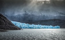 Landscape nature glacier chile patagonia lake rocks Custom Gaming Mat Desk picture