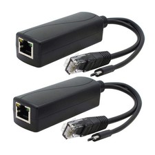 2-Pack Gigabit PoE Splitter, 48V to 5V 2.4A Micro USB Ethernet Adapter, with ... picture