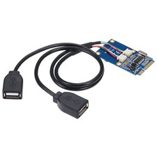 1Pcs Mini PCI-E PCI Express to 5 Pin Dual USB 2.0 Adapter Riser Expansion Card n picture