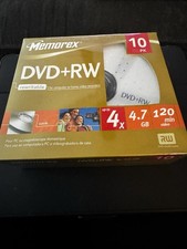Memorex DVD+RW 10-Pack 4x 4.7GB 120min Blank Rewritable Media - NEW & SEALED picture