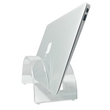 Clear Acrylic Vertical Laptop Stand Holder Desk Workspace Organizer Dock picture