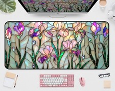 Colorful Flower Desk Mat Mouse Pad XXL, Plant Extended Large Game 31.5