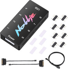 Nollie 8 ARGB Controller Fan Hub 5V 3Pin 8 Port ARGB Interface SATA Powered Supp picture