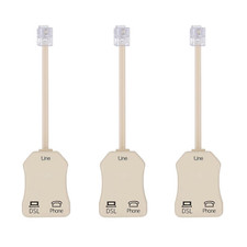 3-Pack DSL Filters with Built-In Splitter - 2 Wire, 1 Line, RJ11 6P2C Male picture