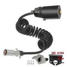 CT015 Trailer Adapter, 7 Pin to 6 Pin Trailer Light Adapter Long Black1 picture