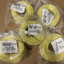 (5-PACK) 100ft RJ45 Cat5e Ethernet Network Cable - Patch Cord LAN - 100' Yellow picture