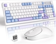 MageGee SKY98 Mechanical Gaming Keyboard Hot Swap, Wired/Wireless, Violet/Purple picture