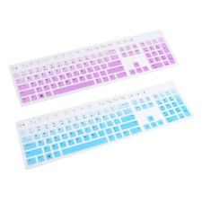 2Pcs Durable Blue Silicone Keyboard Cover Thin Reusable Keyboard Skin Protective picture