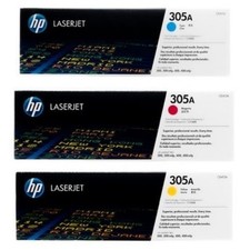HP 305A 3-Pack Color Combo Toner | OEM | Cyan Magenta Yellow | For LaserJet Pro picture