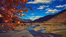 Landscape fall mountains Custom Gaming Mat Desk picture